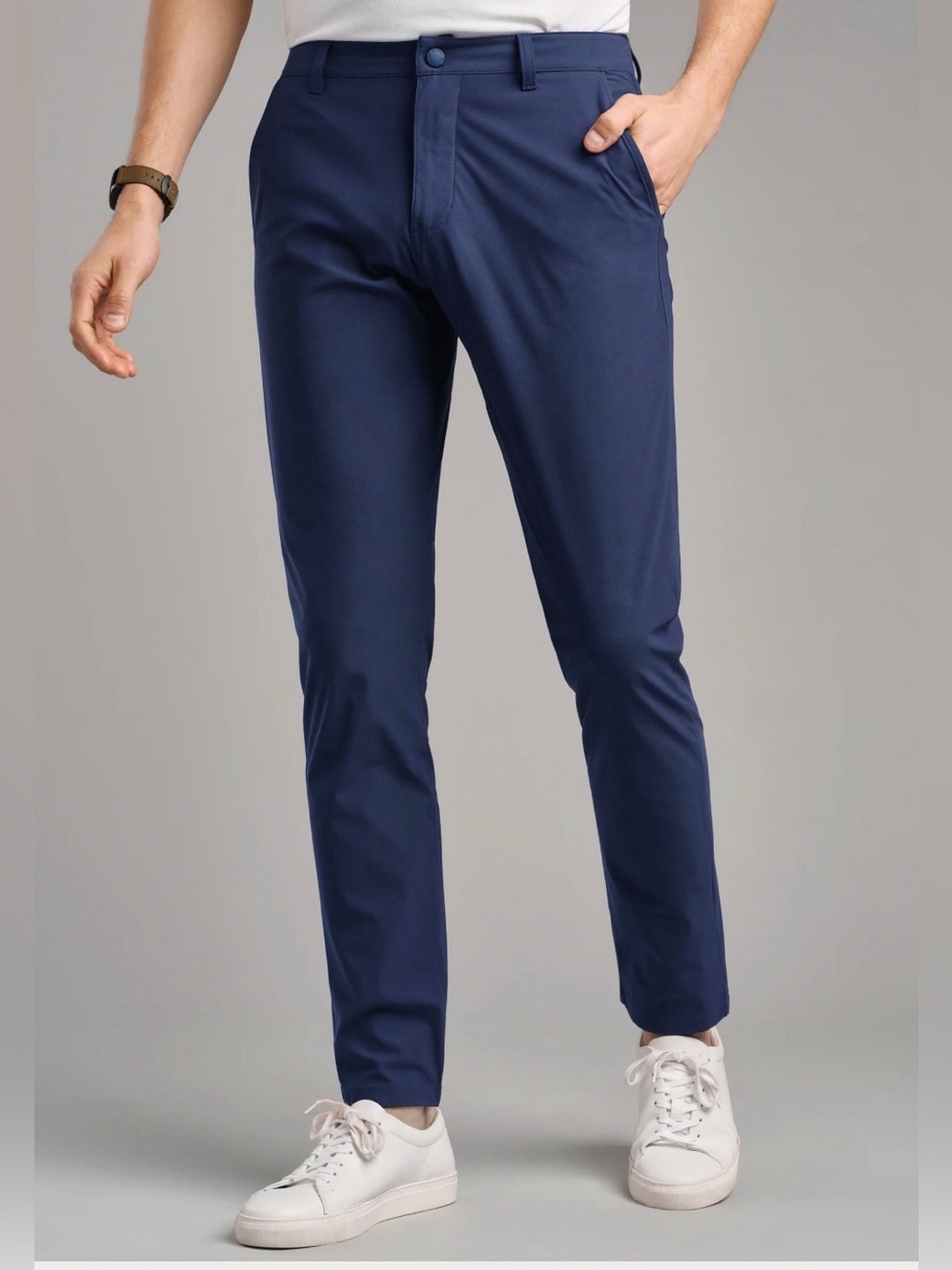 Rhone Commuter Tech Pants Golf Slacks Office Flat Front Navy Blue Men’s 35